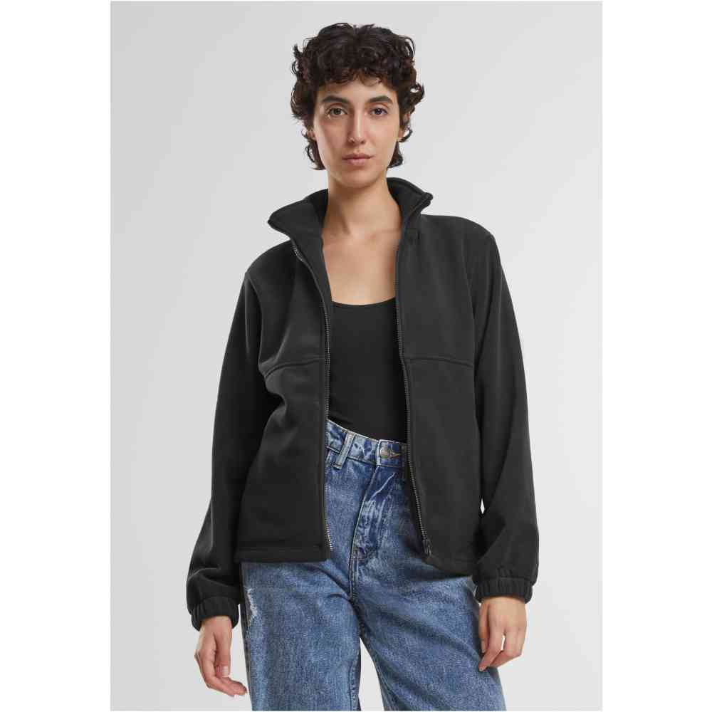 Urban Classics - Double Polarfleece Jacket - Zwart/Zwart
